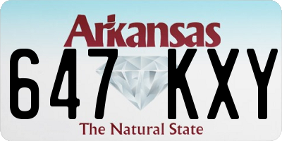 AR license plate 647KXY