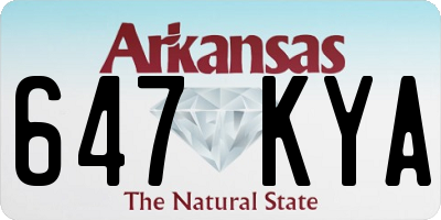 AR license plate 647KYA