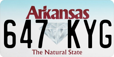 AR license plate 647KYG