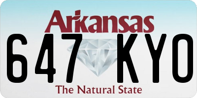 AR license plate 647KYO