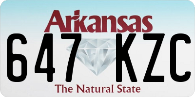 AR license plate 647KZC