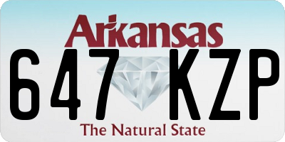 AR license plate 647KZP