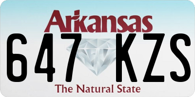 AR license plate 647KZS