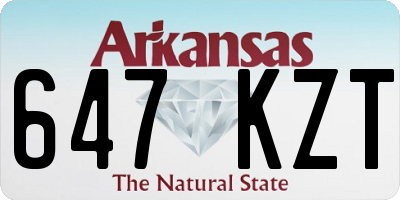 AR license plate 647KZT