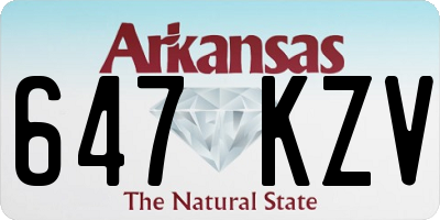 AR license plate 647KZV