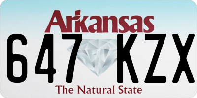 AR license plate 647KZX