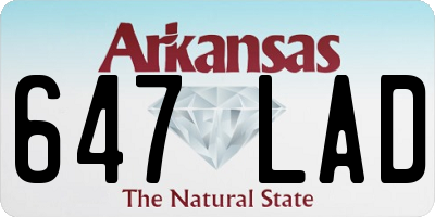 AR license plate 647LAD