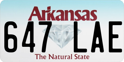 AR license plate 647LAE