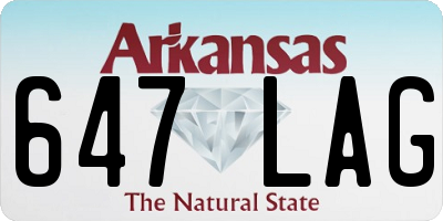 AR license plate 647LAG