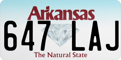 AR license plate 647LAJ