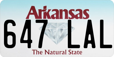AR license plate 647LAL