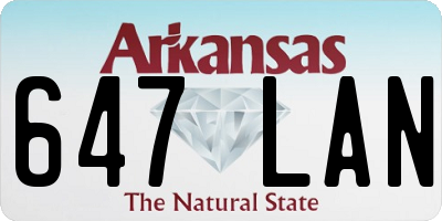 AR license plate 647LAN