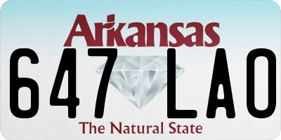 AR license plate 647LAO