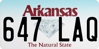AR license plate 647LAQ
