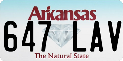 AR license plate 647LAV