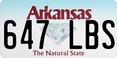 AR license plate 647LBS