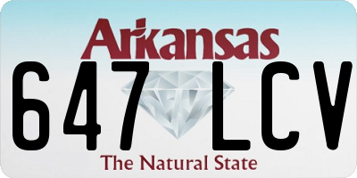 AR license plate 647LCV