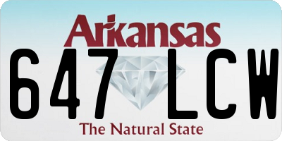 AR license plate 647LCW