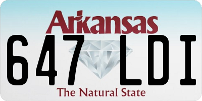 AR license plate 647LDI