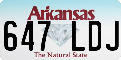 AR license plate 647LDJ