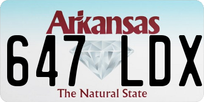AR license plate 647LDX
