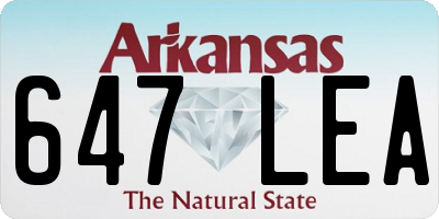 AR license plate 647LEA