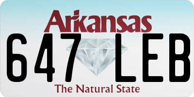 AR license plate 647LEB