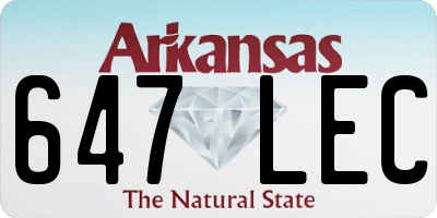 AR license plate 647LEC