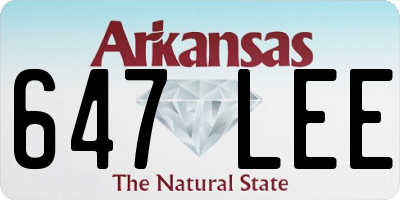 AR license plate 647LEE