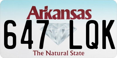 AR license plate 647LQK