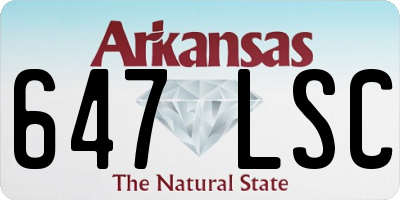 AR license plate 647LSC