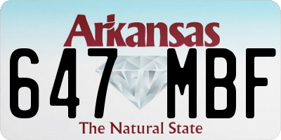 AR license plate 647MBF
