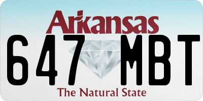 AR license plate 647MBT