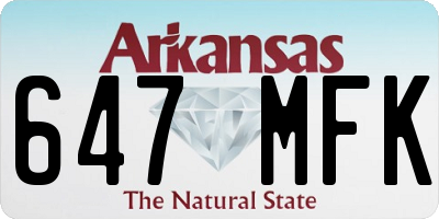 AR license plate 647MFK