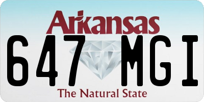 AR license plate 647MGI