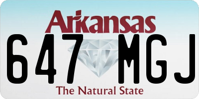 AR license plate 647MGJ