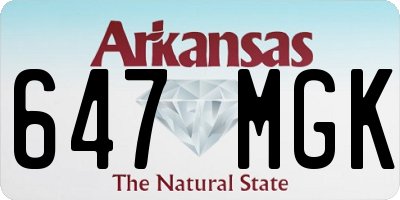 AR license plate 647MGK