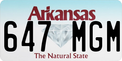 AR license plate 647MGM