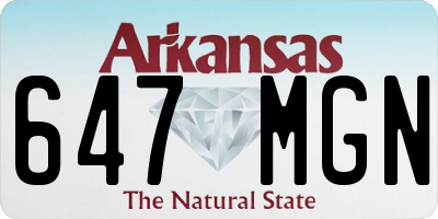 AR license plate 647MGN