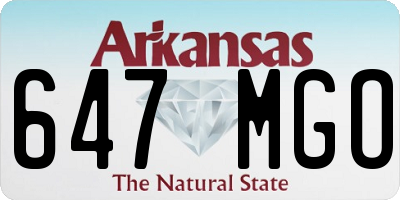 AR license plate 647MGO