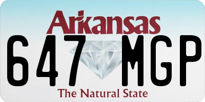 AR license plate 647MGP