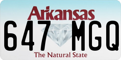 AR license plate 647MGQ