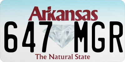AR license plate 647MGR