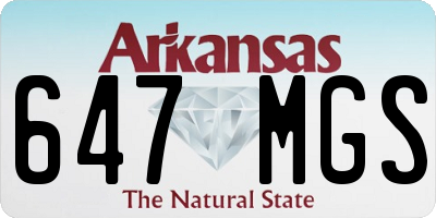 AR license plate 647MGS