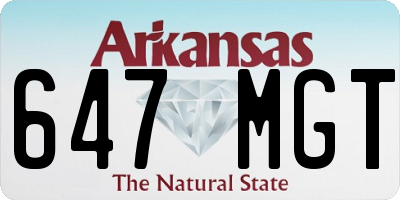 AR license plate 647MGT
