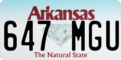 AR license plate 647MGU