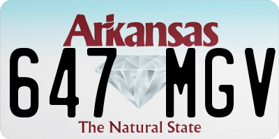AR license plate 647MGV
