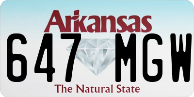 AR license plate 647MGW