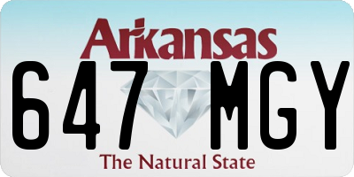 AR license plate 647MGY