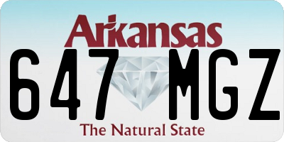 AR license plate 647MGZ